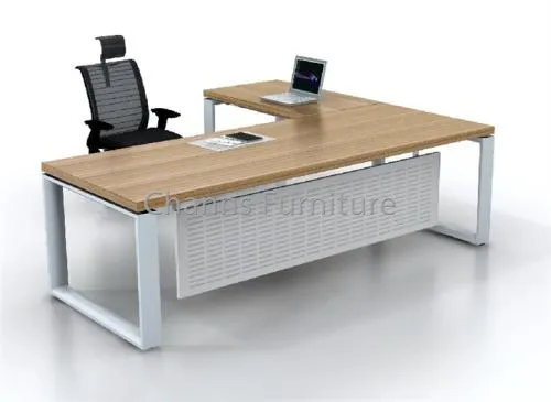 Muebles Modernos 2m Mesa de Oficina en Forma de L de Metal Escritorio Ejecutivo