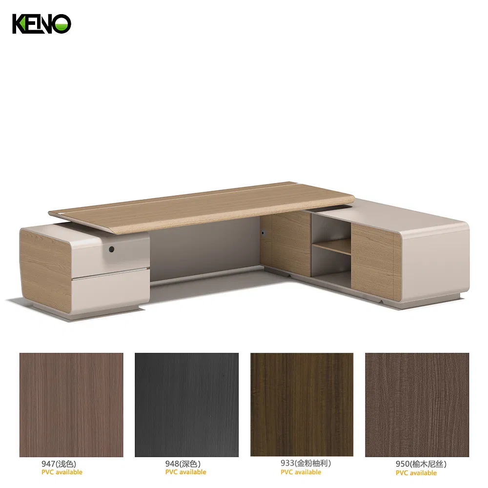 5% fuera Tiempo Limitado CEO Lujo PVC Laminado Moderno Pesado Mueble de Oficina Gerente Computadora Escritorio Ejecutivo de Madera