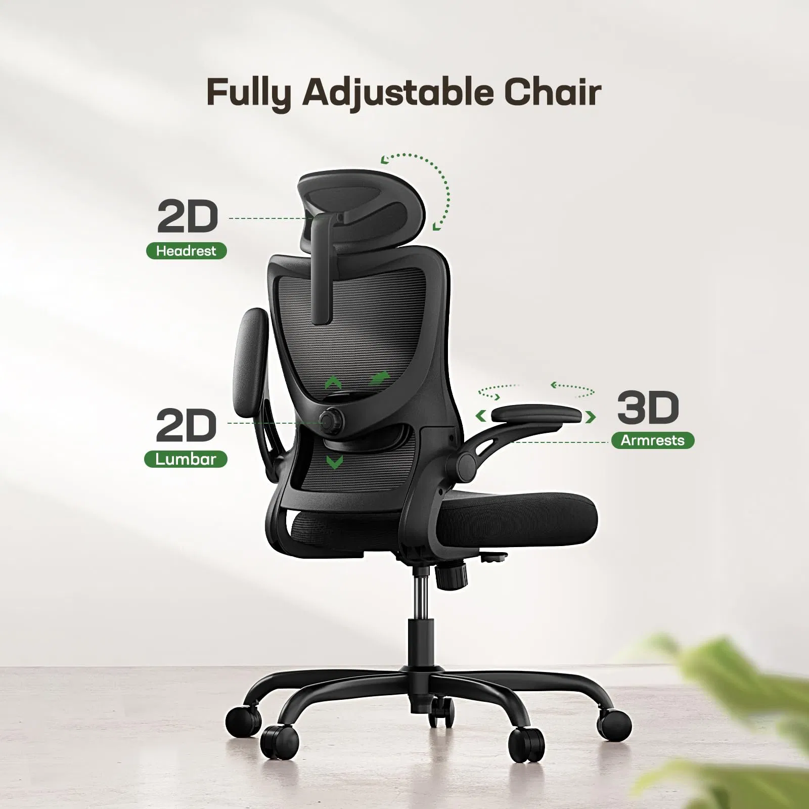 Mueble ergonómico, escritorio ajustable para computadora, silla de oficina con respaldo alto de malla para juegos