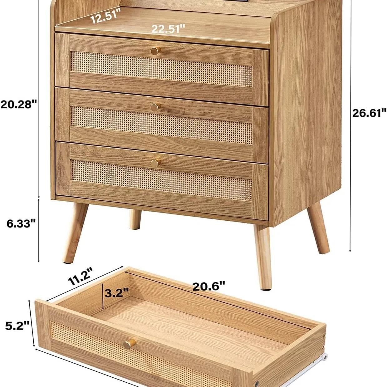 Categoría de dormitorio de fábrica física, mesa de noche moderna y creativa con almacenamiento en cajón
