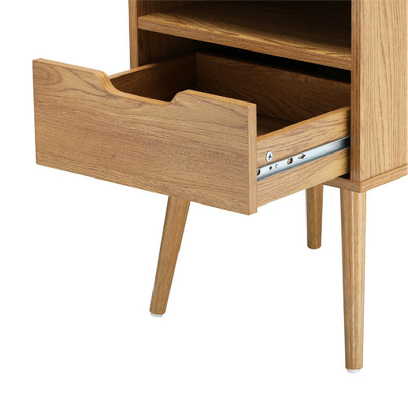 Mesa de noche de madera moderna, mesita clásica contemporánea