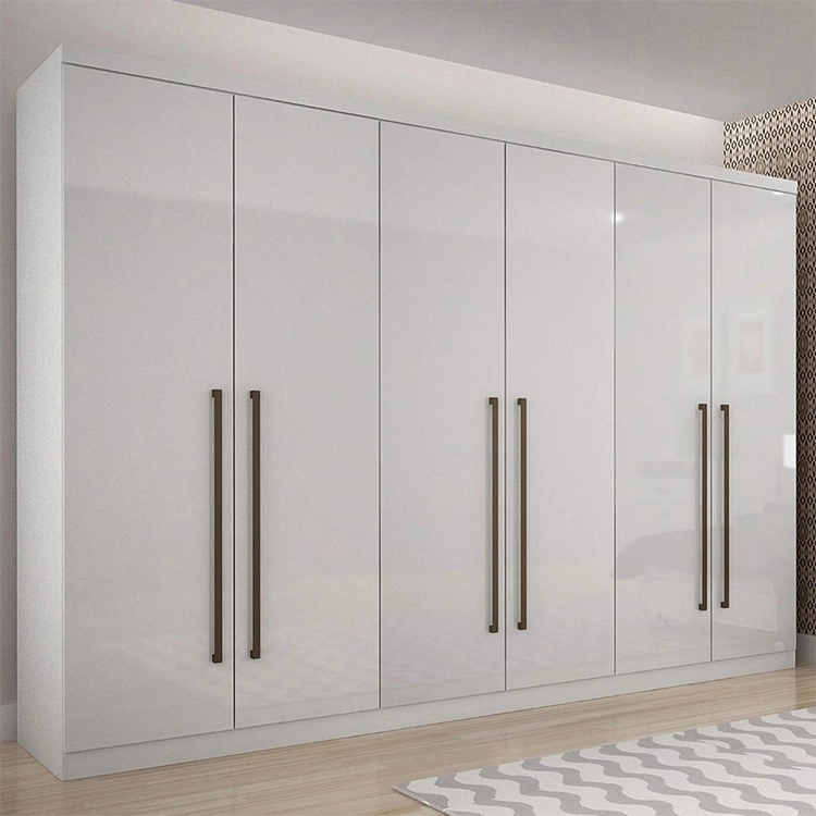 Conjunto de muebles de armarios para dormitorio moderno, diseños de armarios de madera acrílica de alto brillo