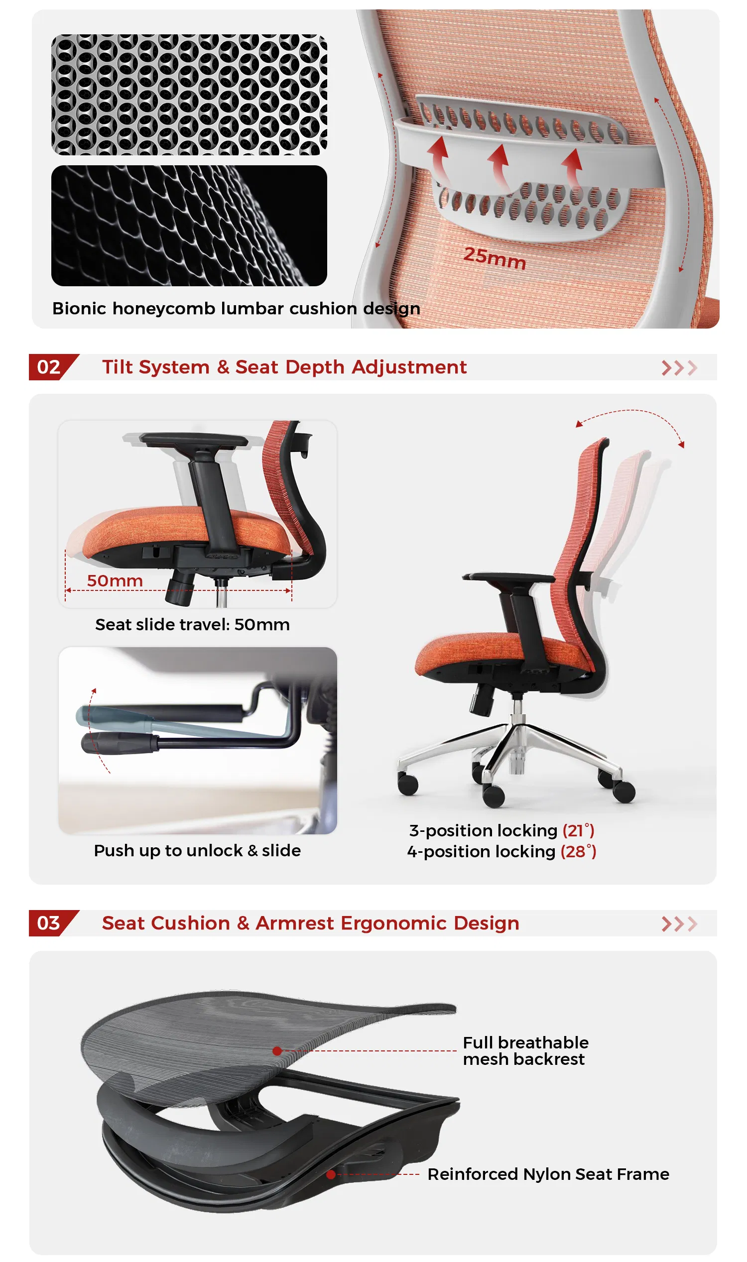 Componentes de la silla de oficina
