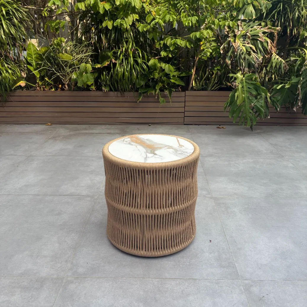 Mueble de jardín personalizado para patio exterior, taburete de bar alto de metal
