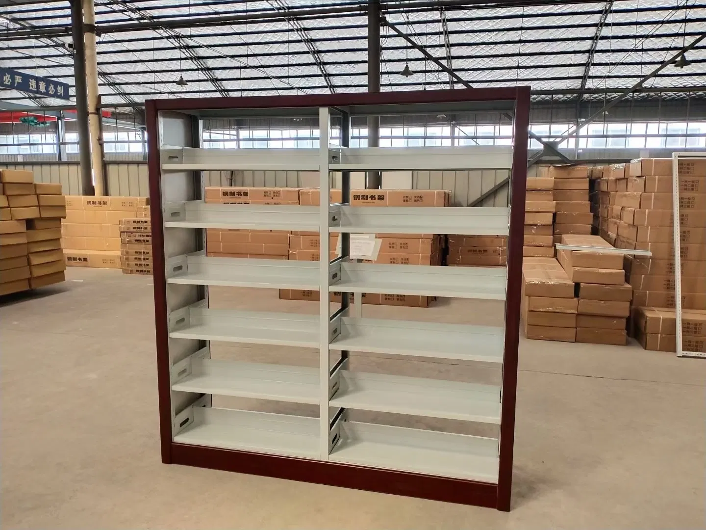 Estantería de metal y madera personalizada para muebles de oficina en casa y biblioteca escolar