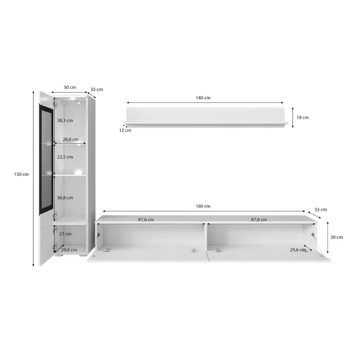 Mueble de televisión cerrado