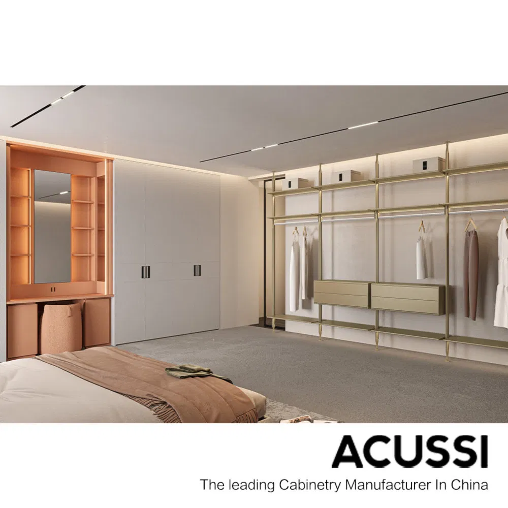 Armario de madera de estilo lujo a prueba de polvo para apartamentos y hoteles