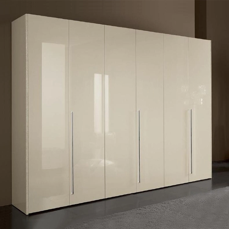 Conjunto de muebles de armarios para dormitorio moderno, diseños de armarios de madera acrílica de alto brillo
