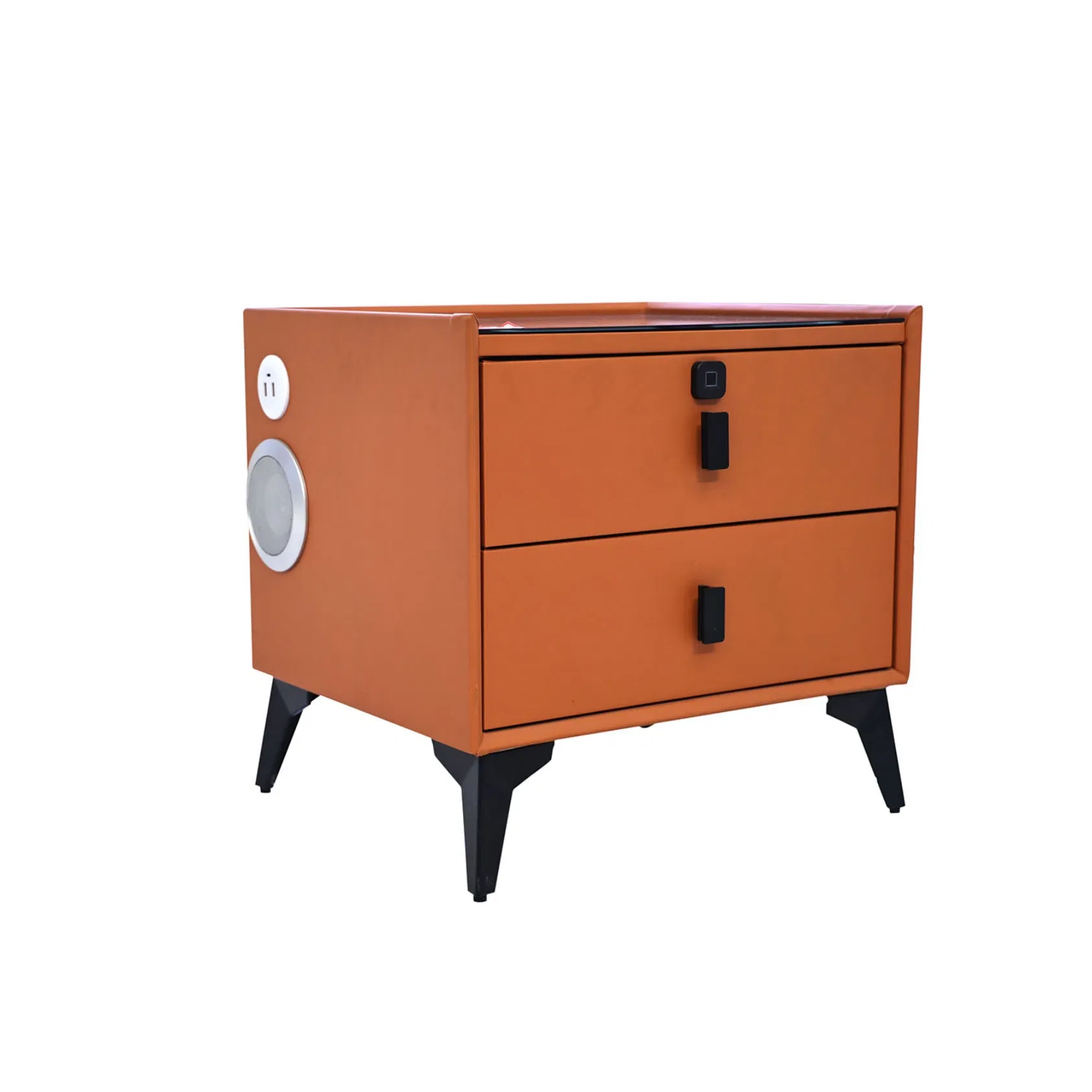 Mesa de noche con cajón deslizante compacto para espacios pequeños que requieren almacenamiento adicional