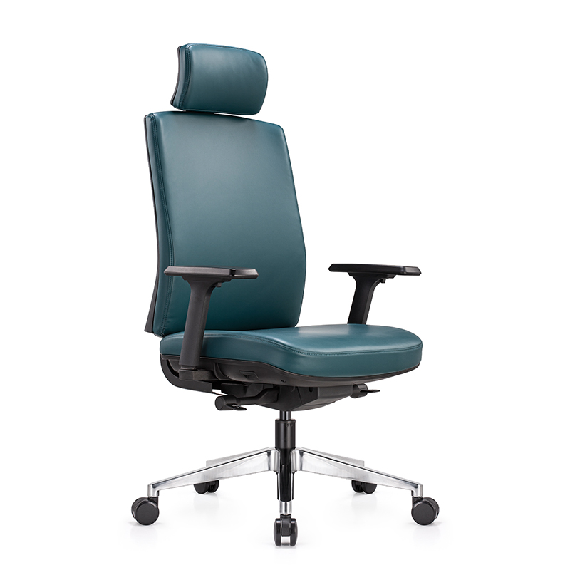 Silla de oficina ergonómica de cuero PU para ejecutivos modernos, silla giratoria con reposacabezas ajustable