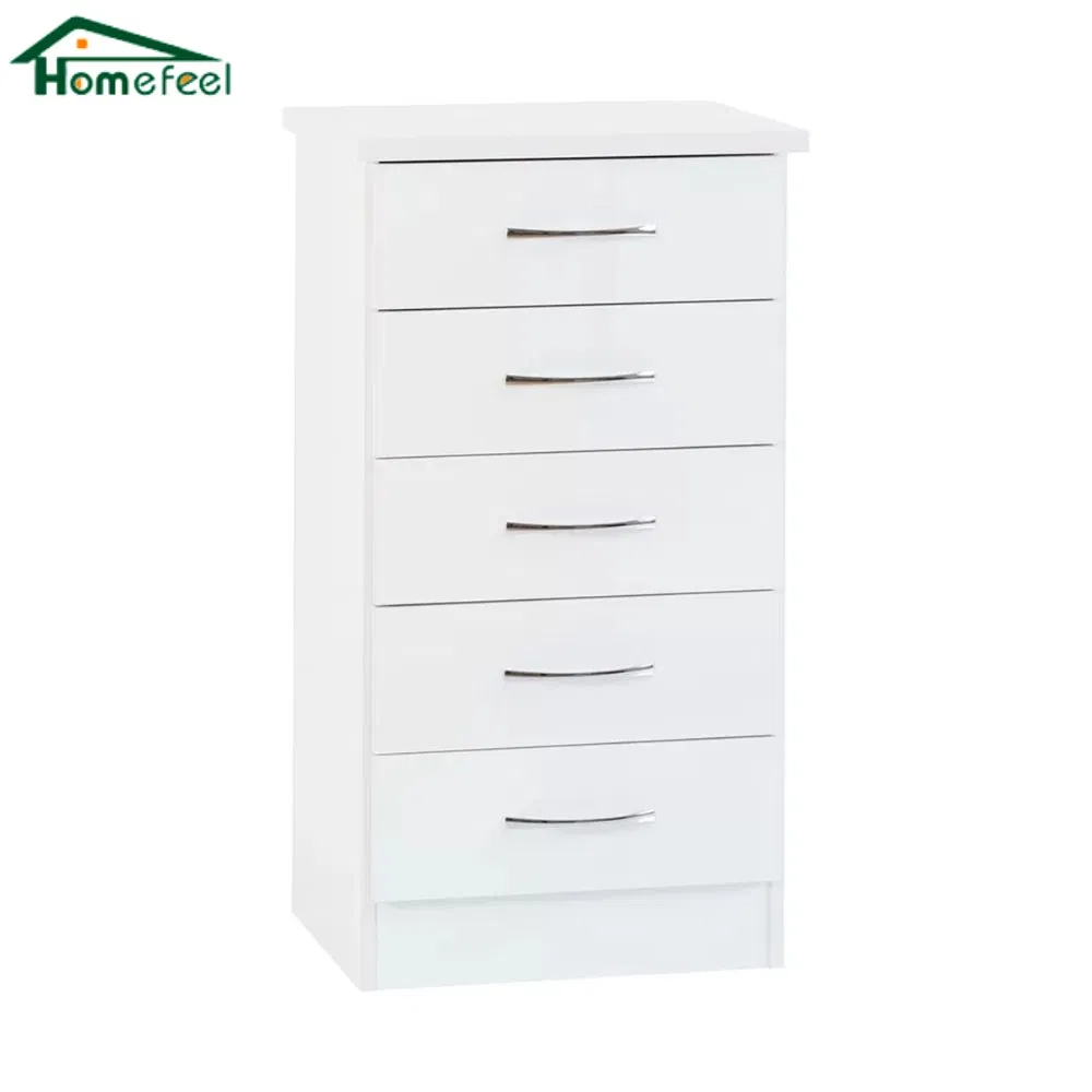 Diseño de fábrica dormitorio blanco MDF mueble de sala de estar almacenamiento cómoda cajonera