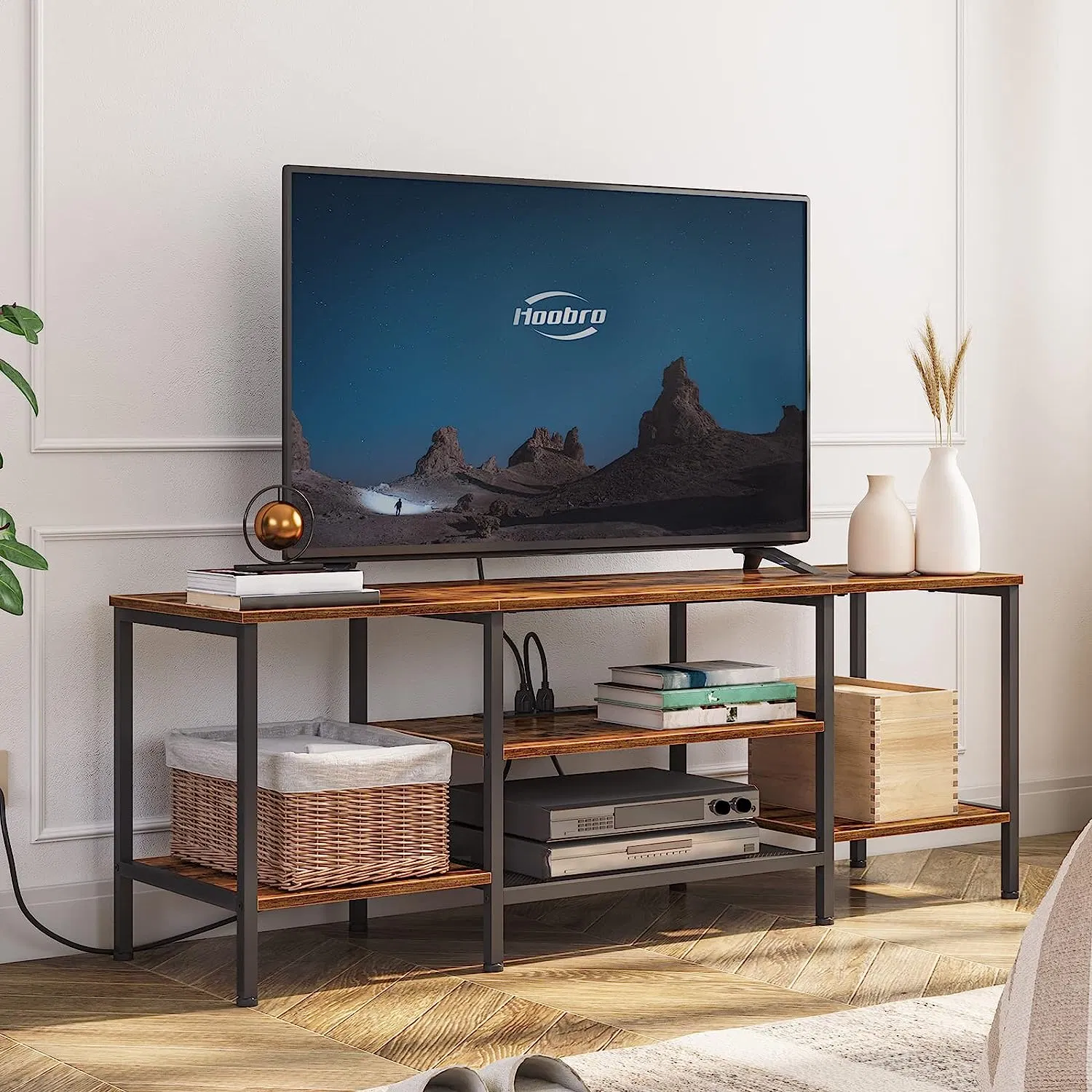Centro de Entretenimiento de Medios Industriales y Bandeja de TV para Mueble de Televisión en la Sala de Estar, Mesa de Café para la Sala de Estar