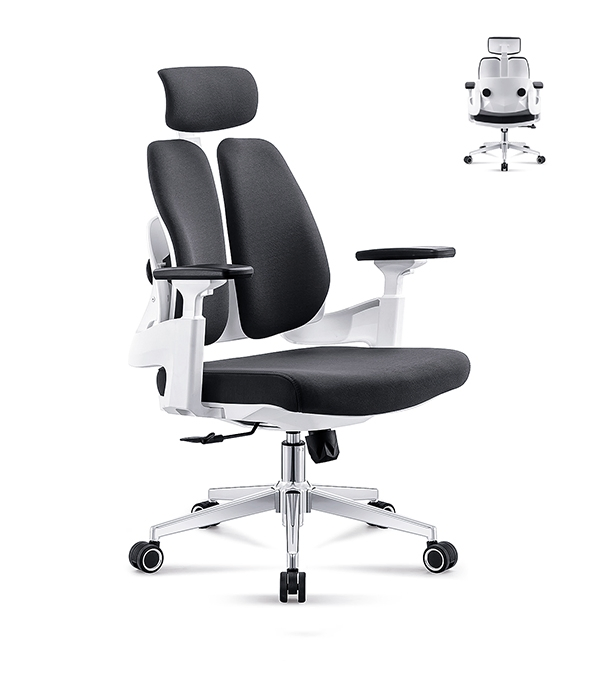 Silla ergonómica de oficina en casa con respaldo doble adaptable de muebles modernos