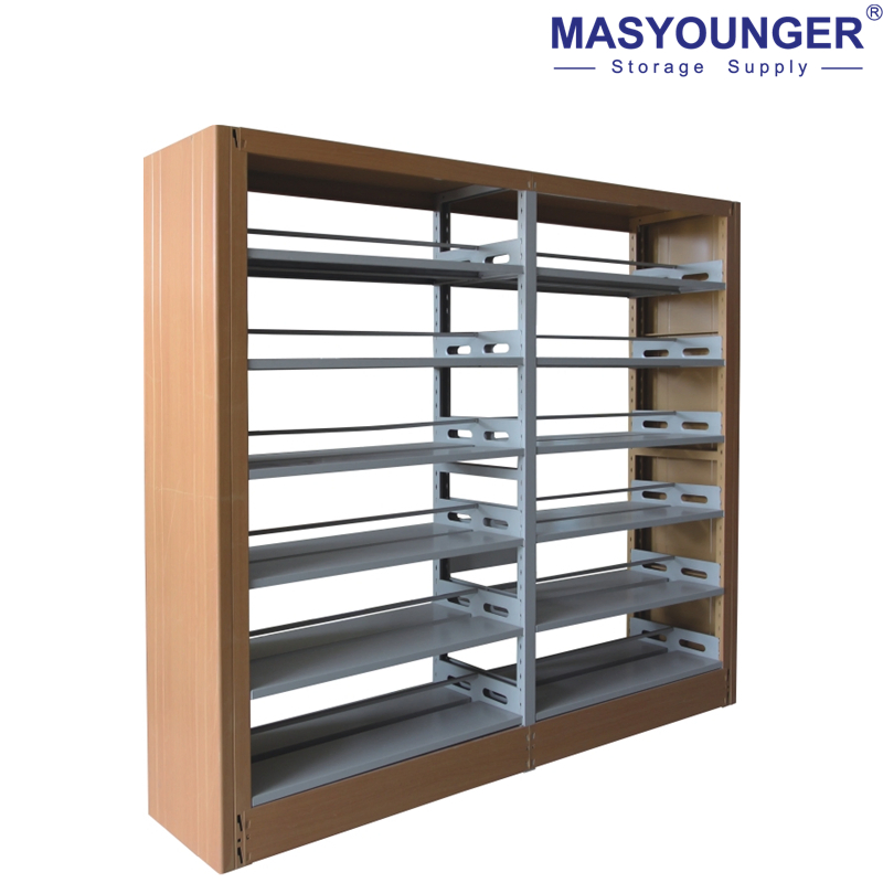 Muebles escolares de buena calidad estanterías de metal de doble cara biblioteca estantería de metal