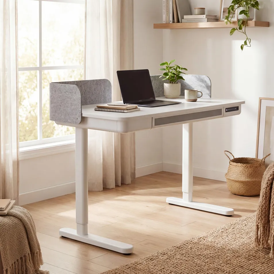Escritorio de oficina en casa eléctrico ajustable en altura, mueble de pie y sentado