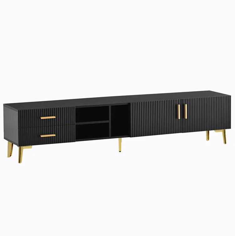 Soporte de TV de estilo moderno con fácil ensamblaje elegante consola de medios