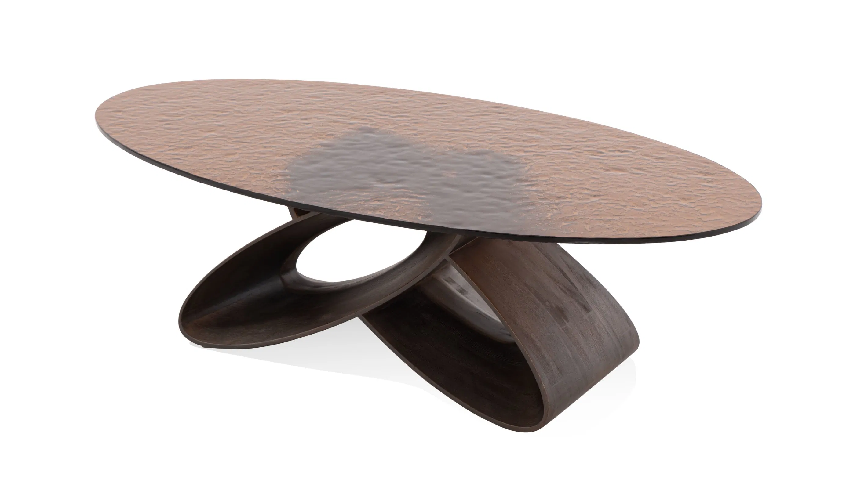 Mesa consola elegante y moderna de madera oscura y vidrio para comedor y sala de estar