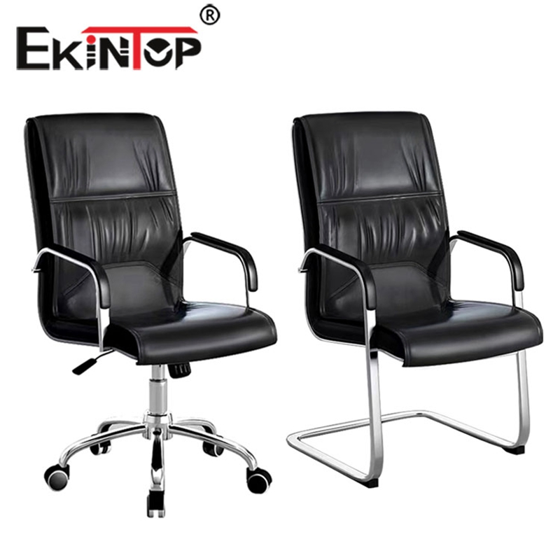 Silla de oficina ejecutiva ergonómica de cuero negro moderno Ekintop, cómoda, con respaldo reclinable y giro