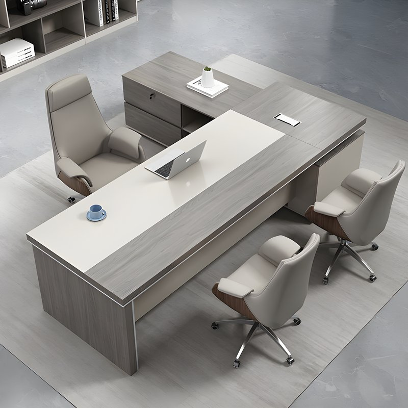Escritorio de oficina moderno, mesa de jefe, mobiliario de oficina de melamina, escritorio ejecutivo para oficina