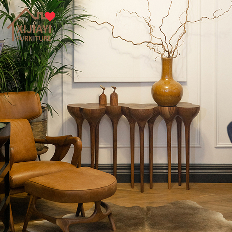 Mesa de consola moderna de madera maciza Xijiayi para villa y vestíbulo de hotel