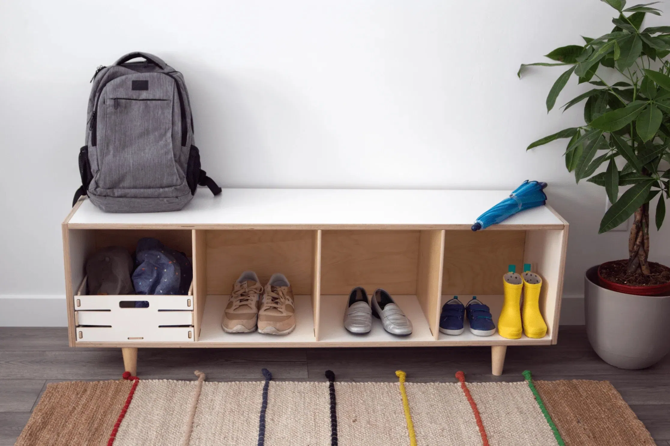 Precio de fábrica moderno estante de madera en forma de cubo múltiple montado en la pared para almacenamiento
