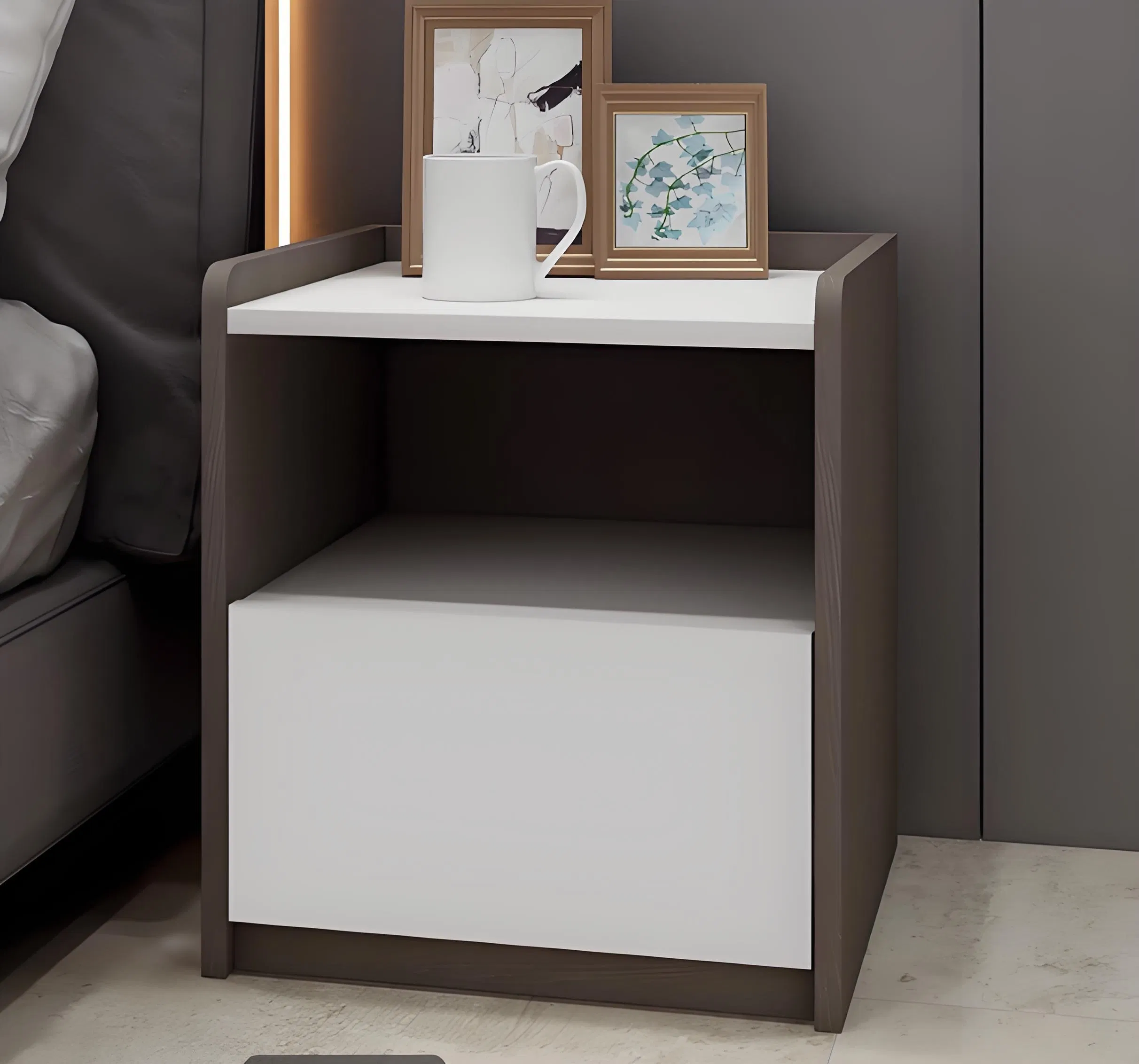 Mesa de noche inteligente con altavoz Bluetooth y función de alarma