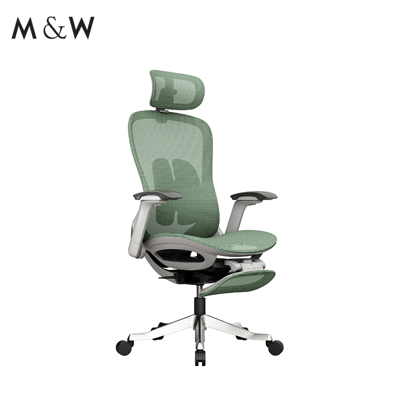 Silla de oficina ejecutiva ergonómica ajustable con malla y giro de M&W Factory Furniture