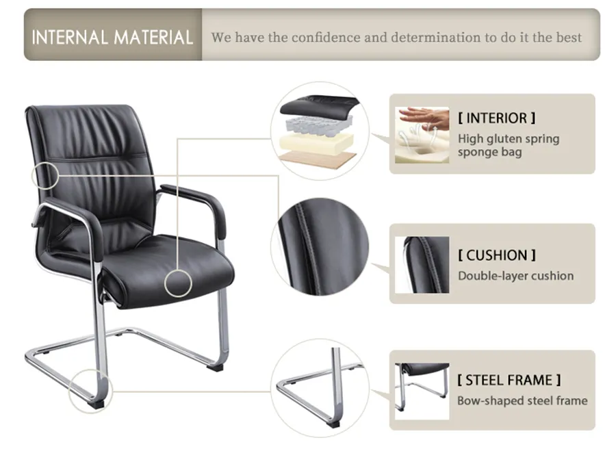 Silla de oficina ejecutiva ergonómica de cuero negro moderno, cómoda, con respaldo reclinable y giro