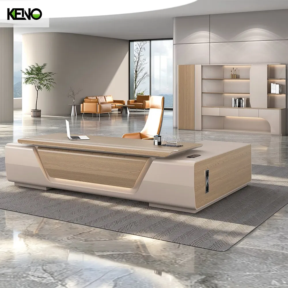 5% fuera Tiempo Limitado CEO Lujo PVC Laminado Moderno Pesado Mueble de Oficina Gerente Computadora Escritorio Ejecutivo de Madera