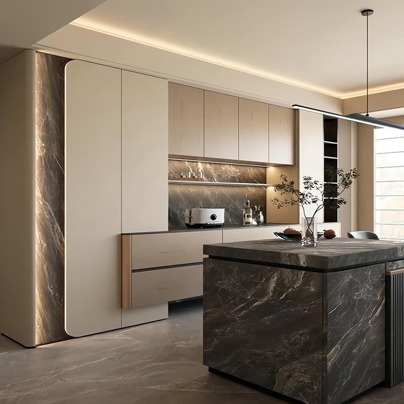 Muebles de lujo modernos de nogal y roble para la sala de estar, almacenamiento, buffet, credenza, armario, mueble de cocina