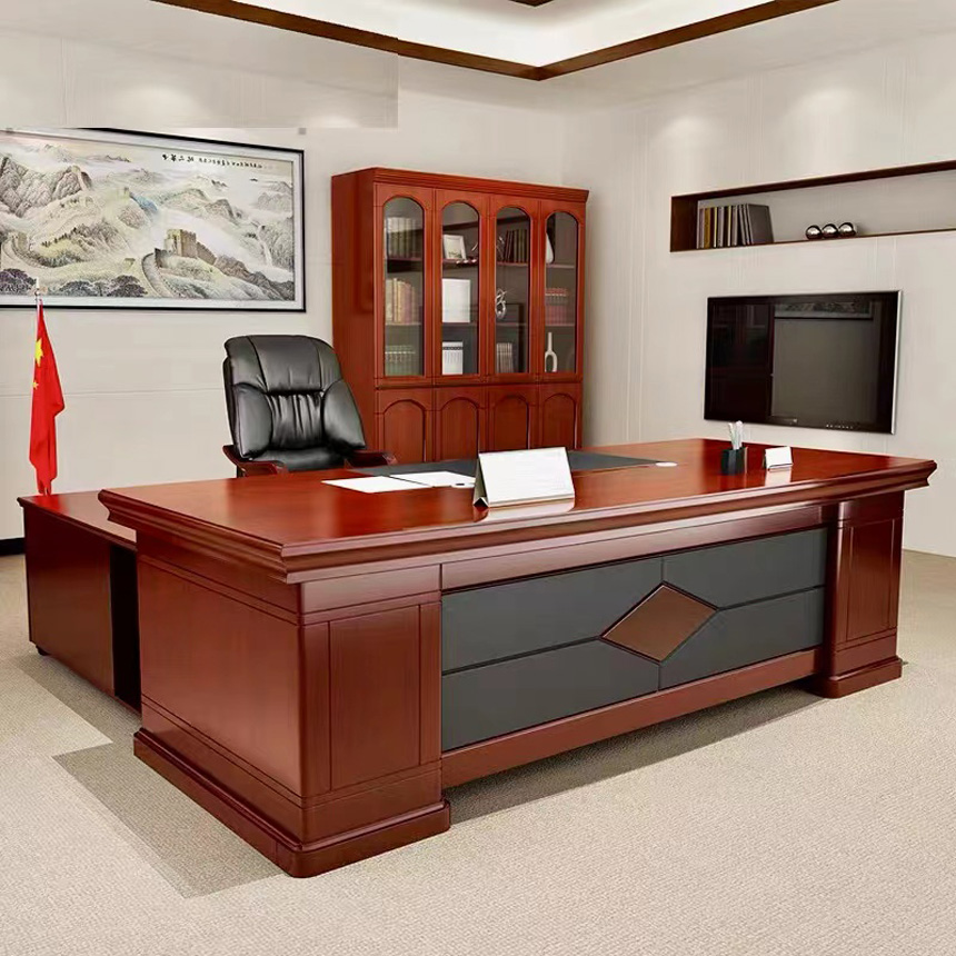 Fábrica de Muebles de Oficina Escritorio de Oficina de Lujo Escritorio Ejecutivo de MDF para Jefes