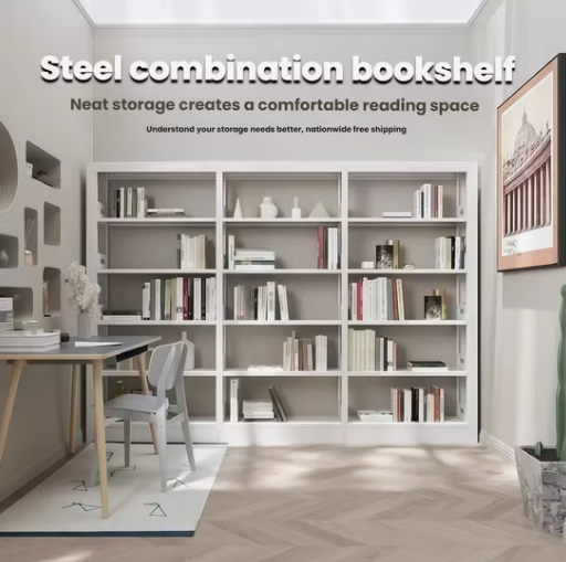 Mueble moderno y sencillo estantería de acero para almacenamiento en acero para sala de estar, dormitorio y escuela