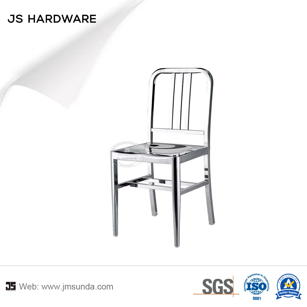Silla de comedor fija de barra de acero inoxidable de fábrica directa, taburete de barra satinado