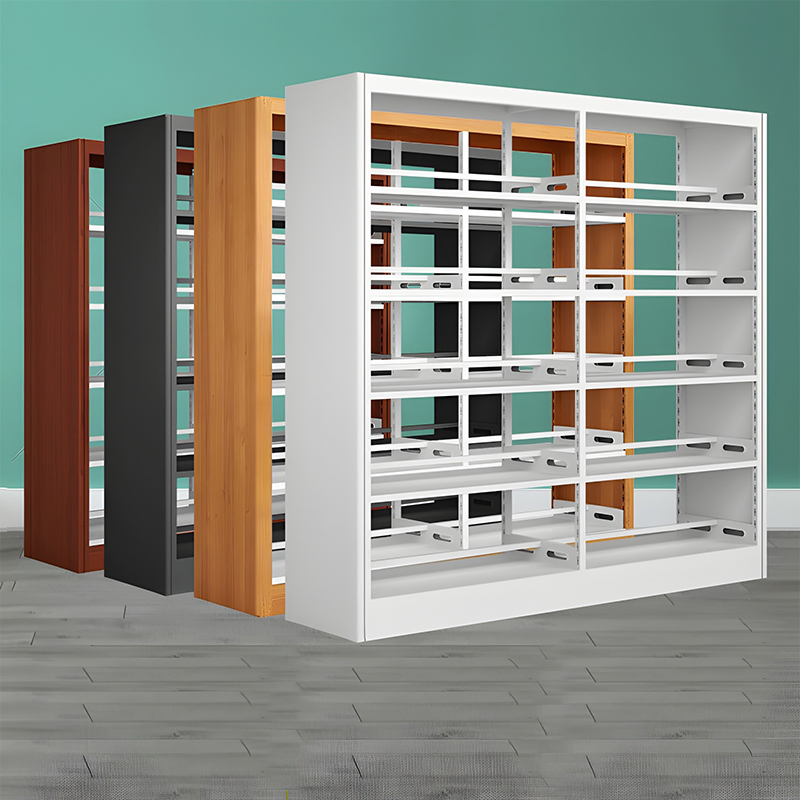 Estanterías de doble cara para libros, biblioteca, estantería de metal con recubrimiento anti óxido