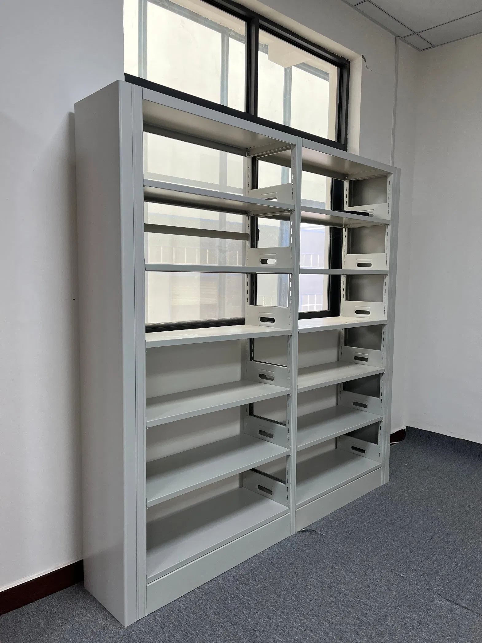Muebles escolares de buena calidad estanterías de metal de doble cara biblioteca estantería de metal