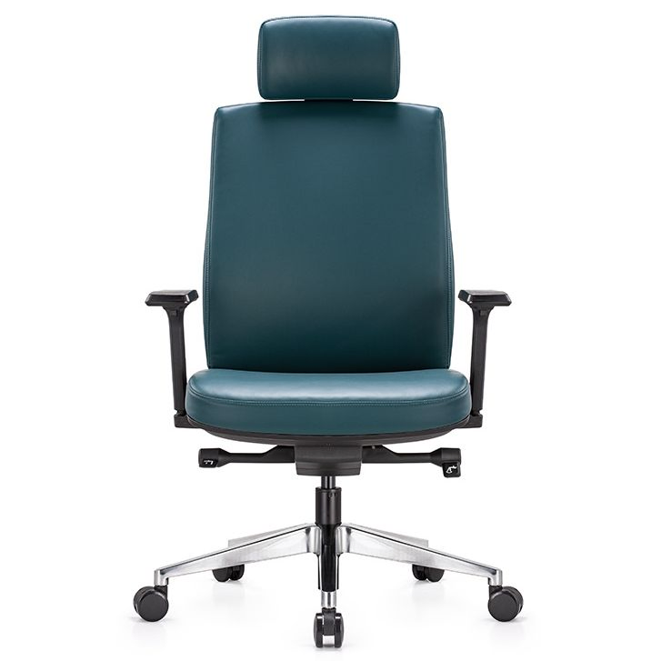Silla de oficina ergonómica de cuero PU para ejecutivos modernos, silla giratoria con reposacabezas ajustable