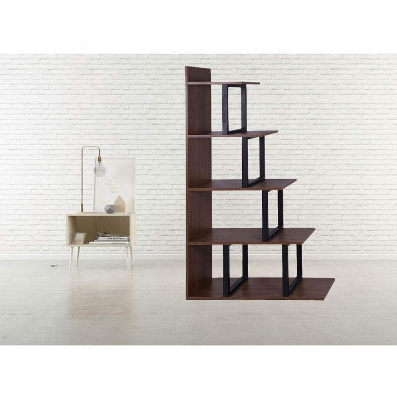 Estante de almacenamiento, estantería de madera en forma de escalera
