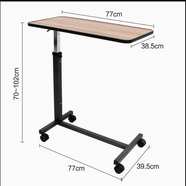 Mesa sobre la cama del hospital