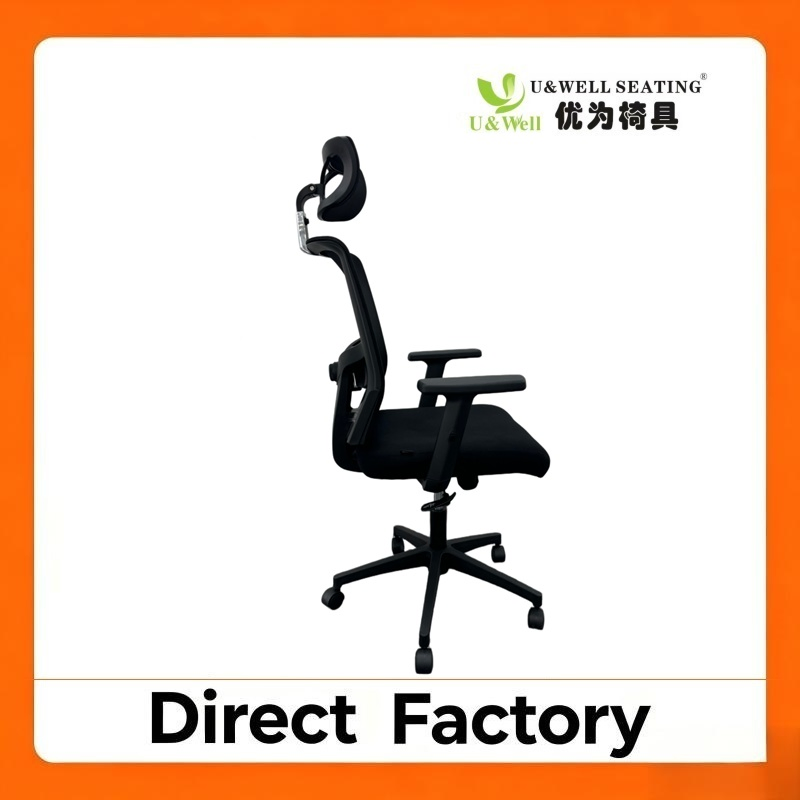 ISO9001 Silla de oficina ergonómica ajustable en altura de tela con respaldo de malla para juegos de Foshan