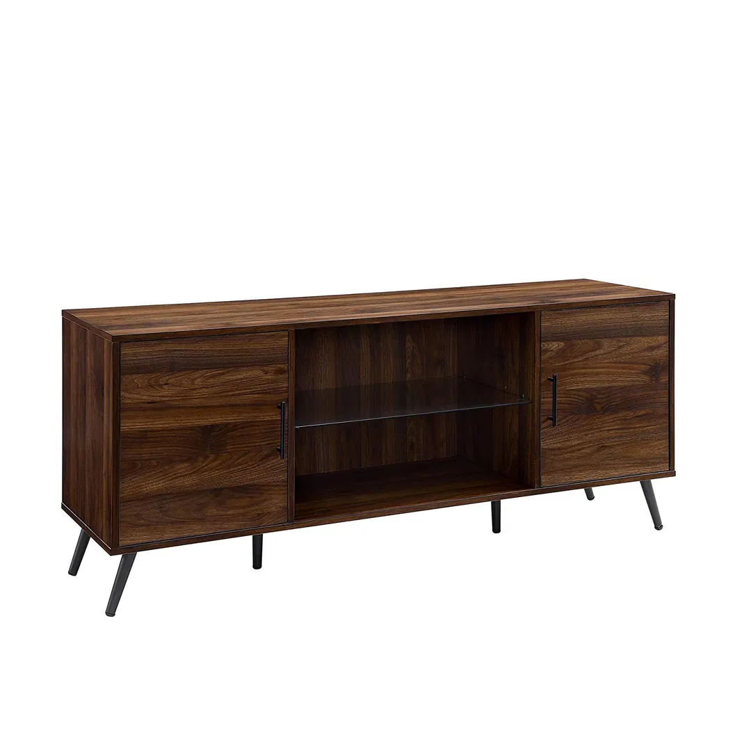 Soporte de televisión, moderno industrial, centro de entretenimiento para sala de estar, estantes de almacenamiento y armarios, mesa de madera