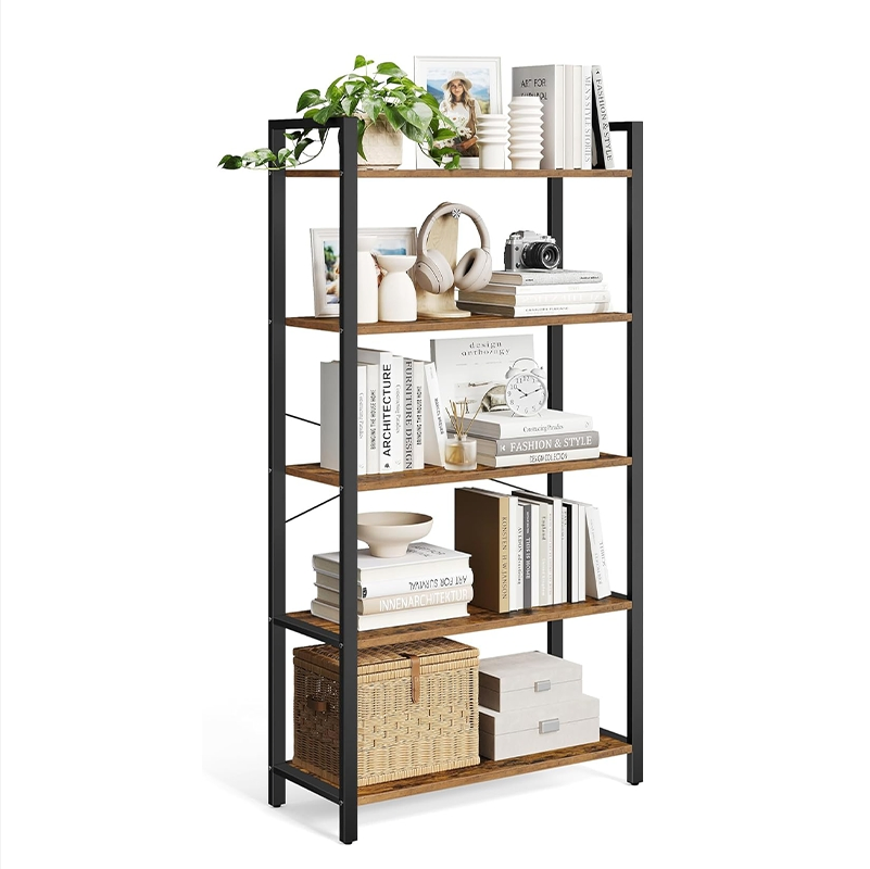 5 Estante Tiers Librero de Pie Estantería Clásicamente Alta Soporte Moderno para Libros Estante de Almacenamiento para Sala de Estar Oficina