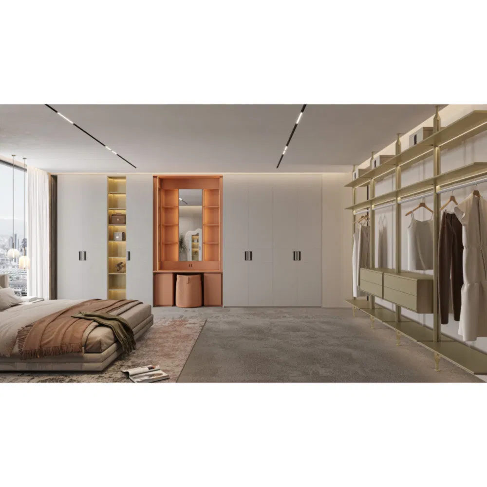 Armario de madera de estilo lujo a prueba de polvo para apartamentos y hoteles