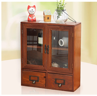 Cajón de joyería con control remoto, escritorio, caja de almacenamiento de madera para cosméticos