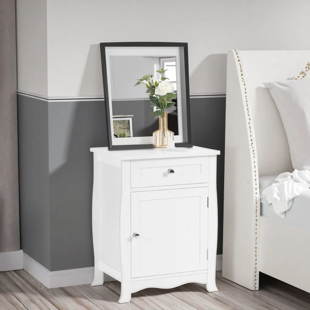 Gabinete de almacenamiento de madera moderno OEM/ODM, mesa de noche simple, cómoda para vestir, ecológica, duradera, apartamento, dormitorio