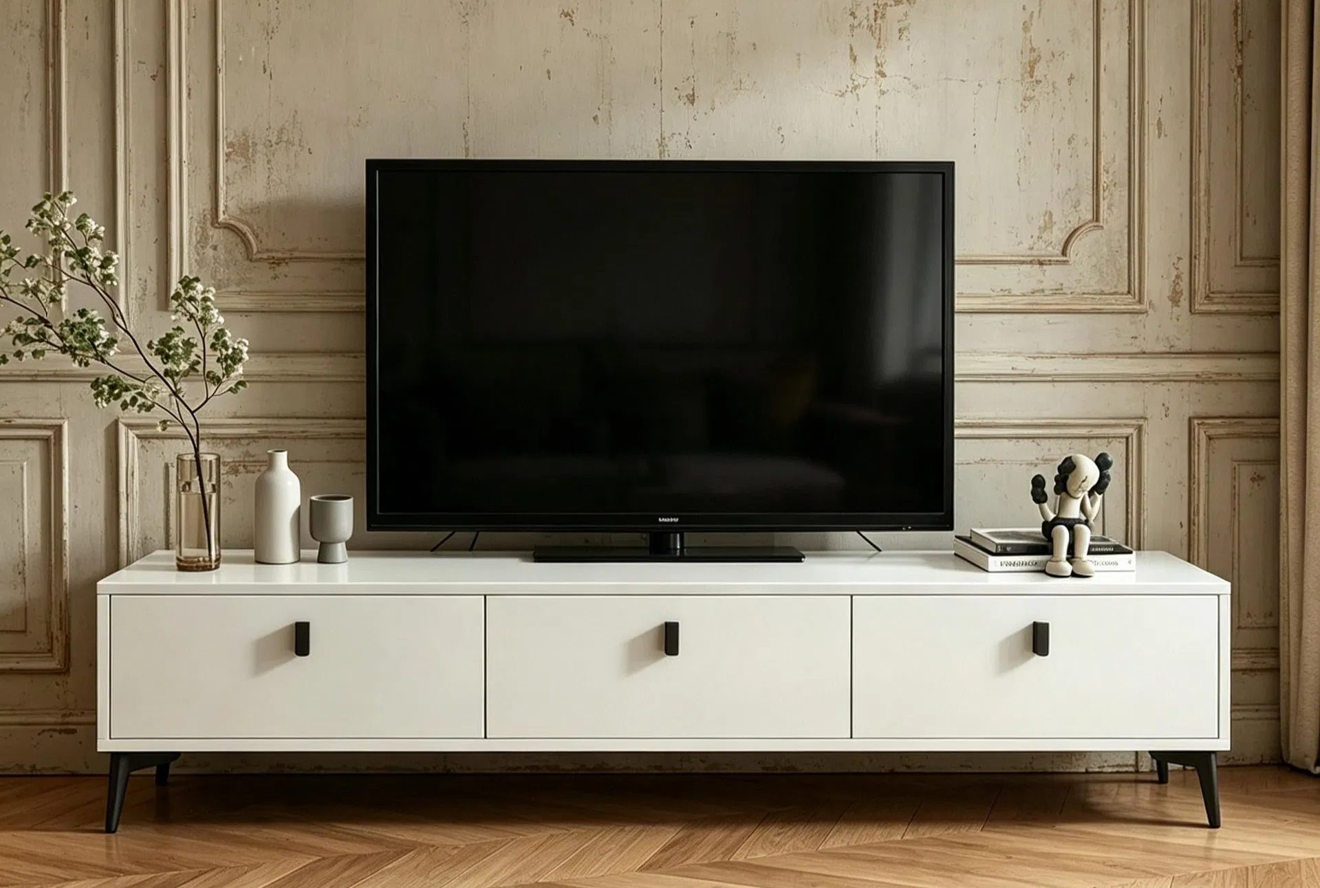 Mueble de televisión blanco