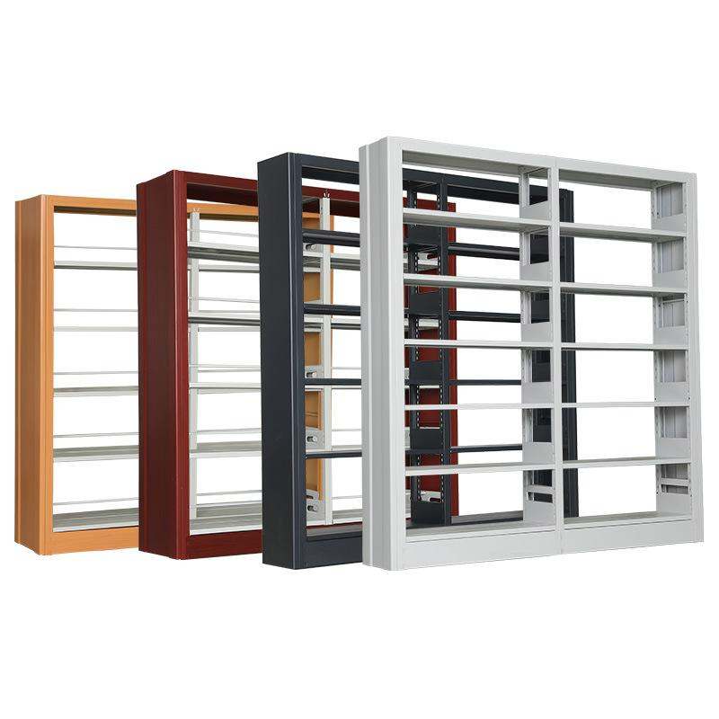 Muebles de biblioteca económicos y de alta calidad, estantería portátil de acero doble para biblioteca