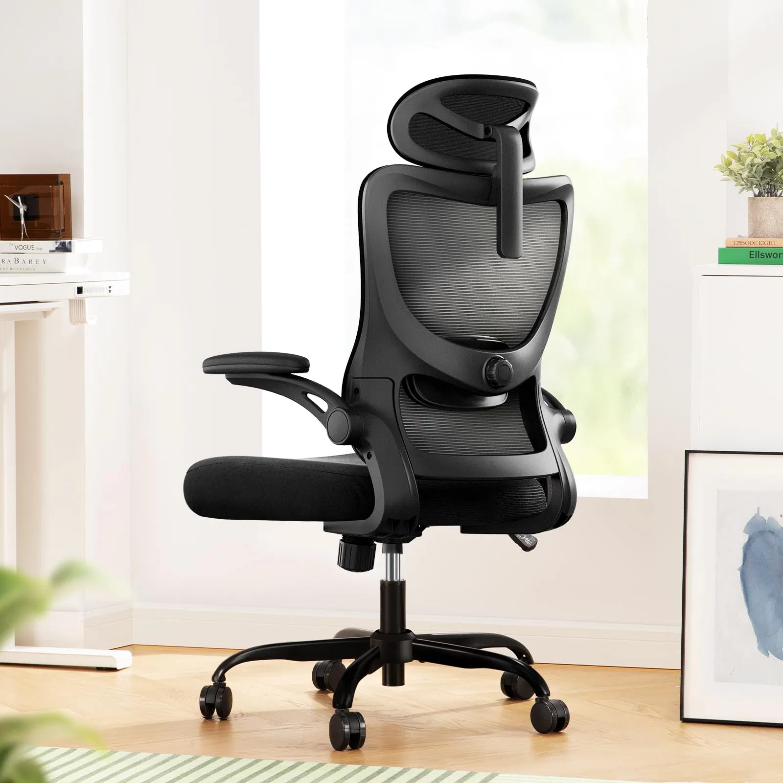 Mueble ergonómico, escritorio ajustable para computadora, silla de oficina con respaldo alto de malla para juegos