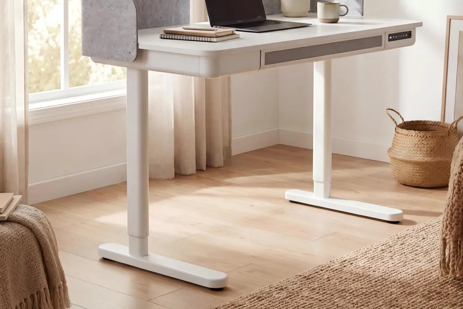 Escritorio de oficina en casa eléctrico ajustable en altura, mueble de pie y sentado