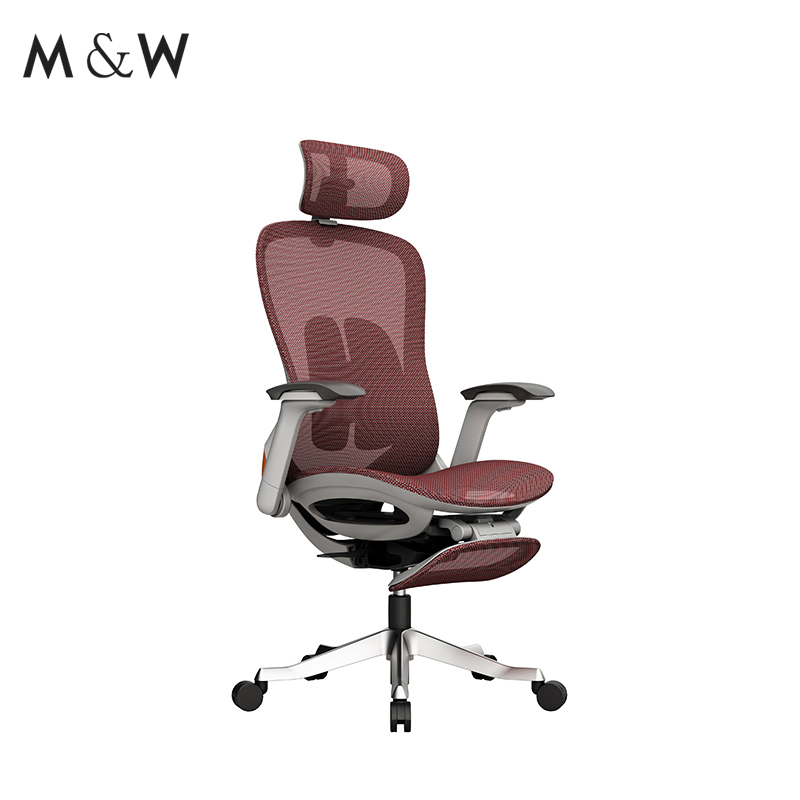 Silla de oficina ejecutiva ergonómica ajustable con malla y giro de M&W Factory Furniture