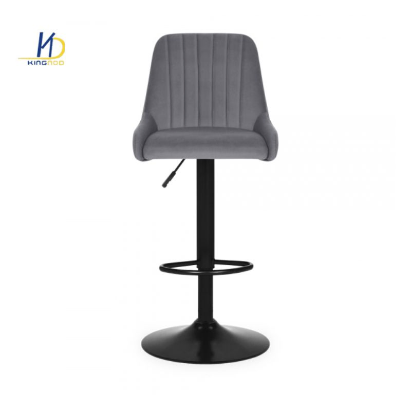 Taburete de bar de lujo para cocina con altura ajustable, tapizado en terciopelo y con reposabrazos